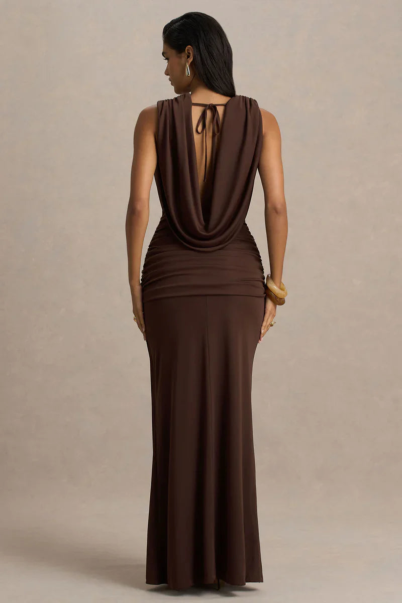 Calista - Dress deep cocoa