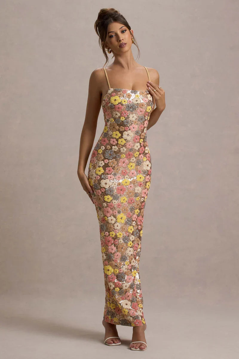 Floria - Dress shiny bloom