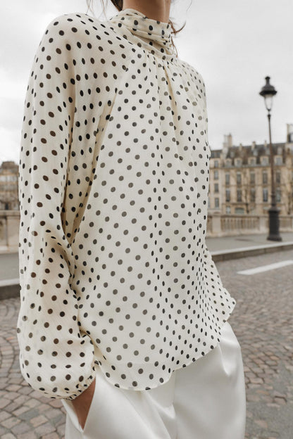 Alméa - Blouse ivory dot