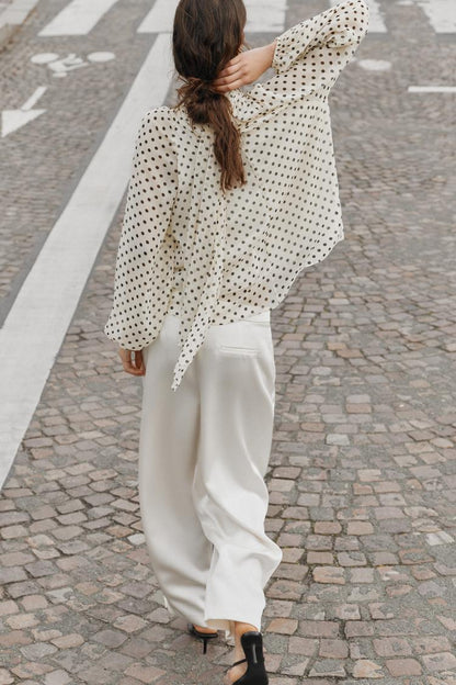 Alméa - Blouse ivory dot