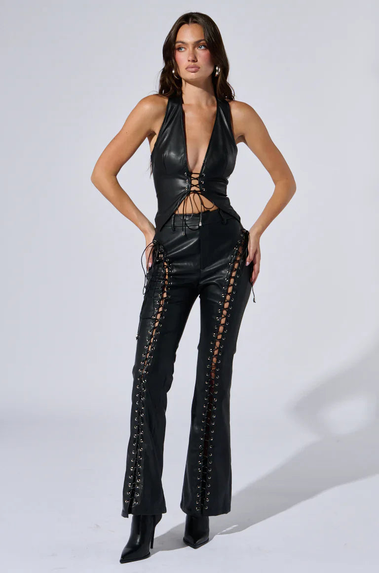 Vanta - Pants lace-up leather