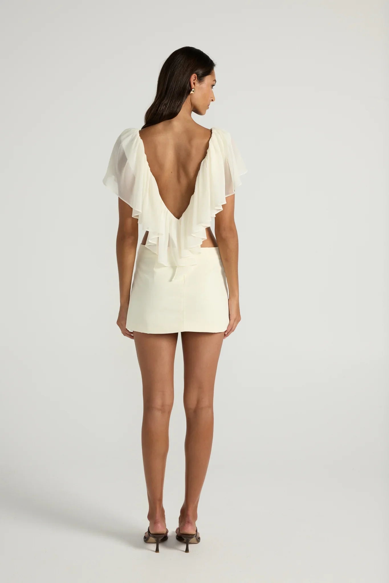 Liora - Ivory Ruffled Top
