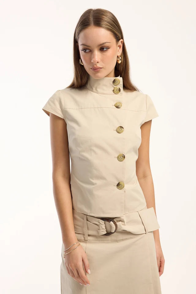Suki Button Top