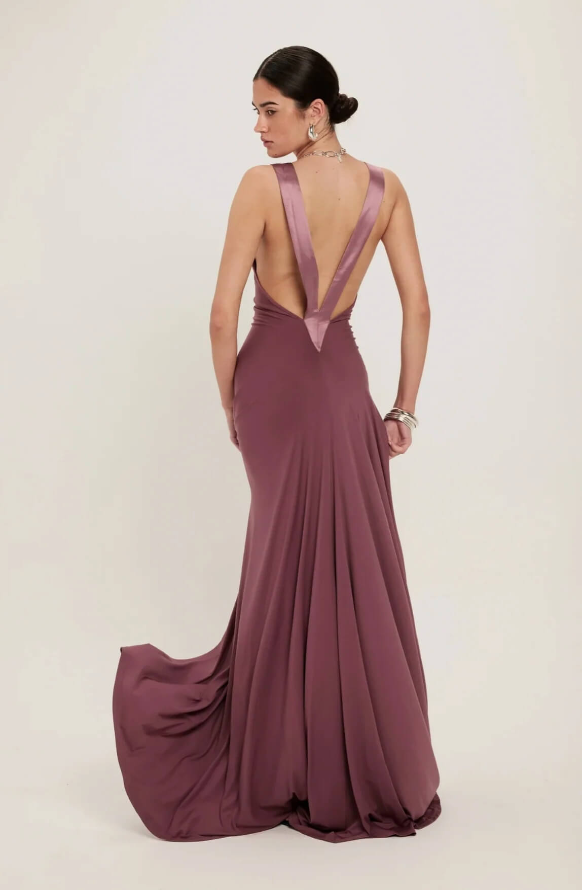 Camilla - Dress plum satin