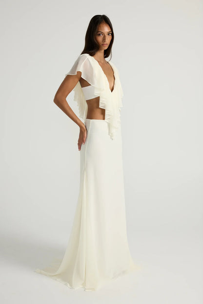 Liora - Ivory Ruffled Top