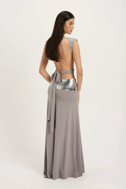 Julia - Dress silver contour