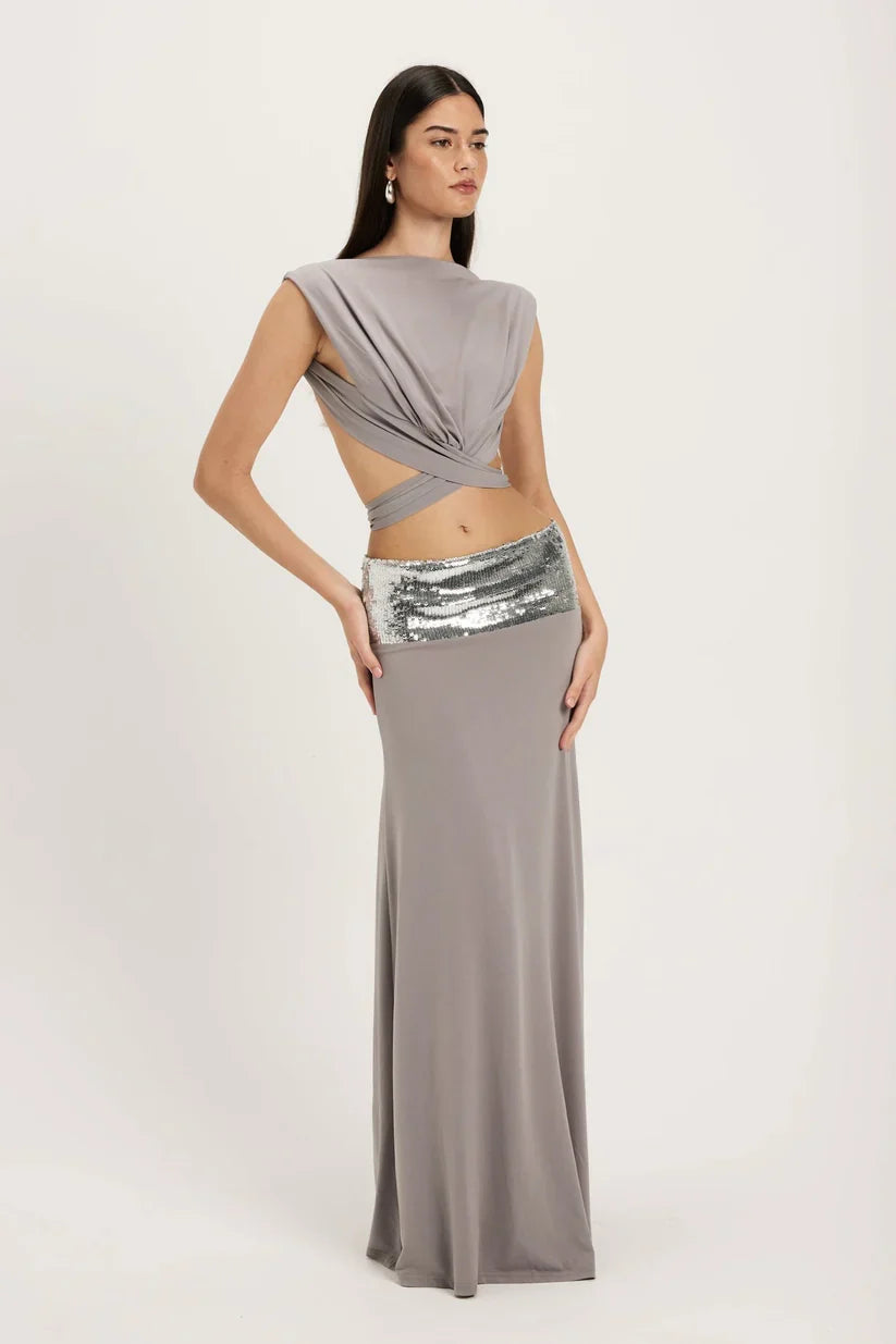 Julia - Dress silver contour