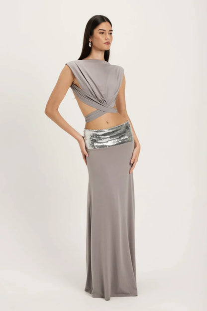 Julia - Dress silver contour