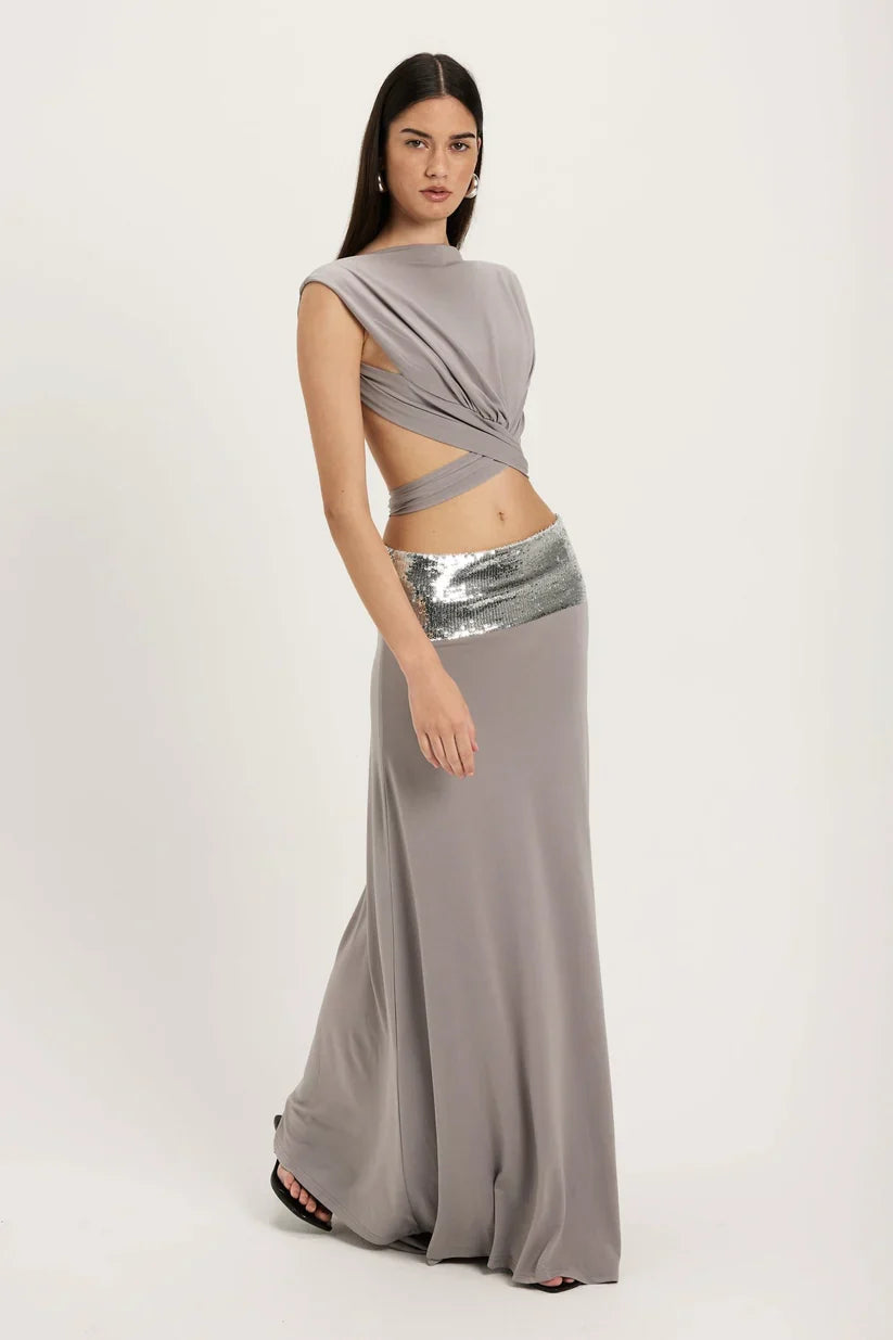Julia - Dress silver contour