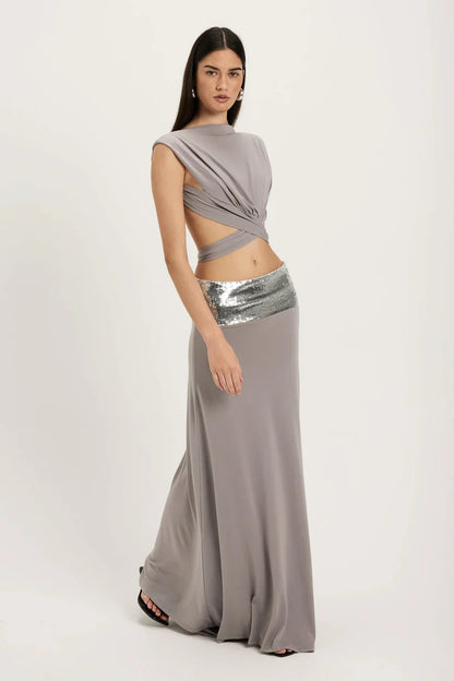 Julia - Dress silver contour