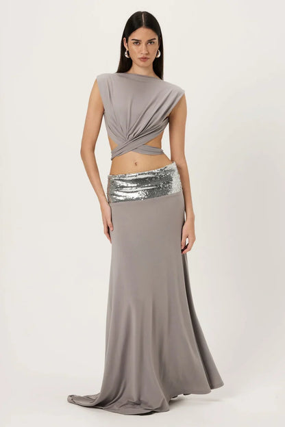 Julia - Dress silver contour