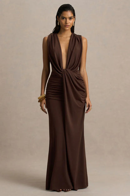 Calista - Dress deep cocoa