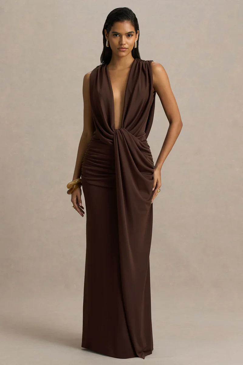 Calista - Dress deep cocoa
