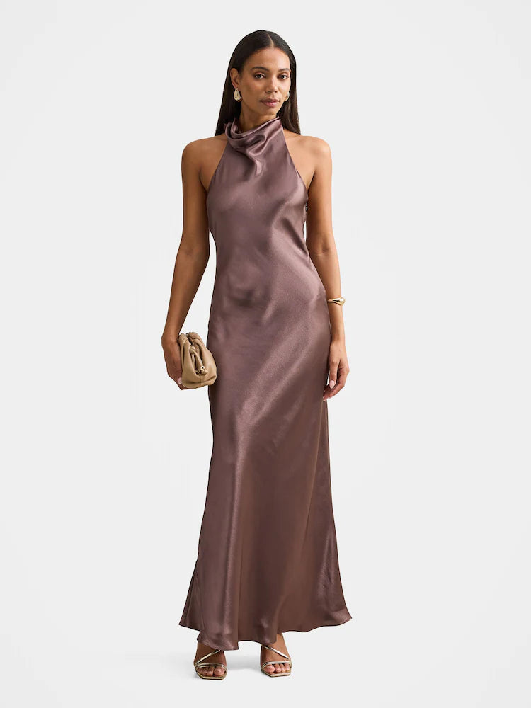 Amelia Satin Maxi Dress