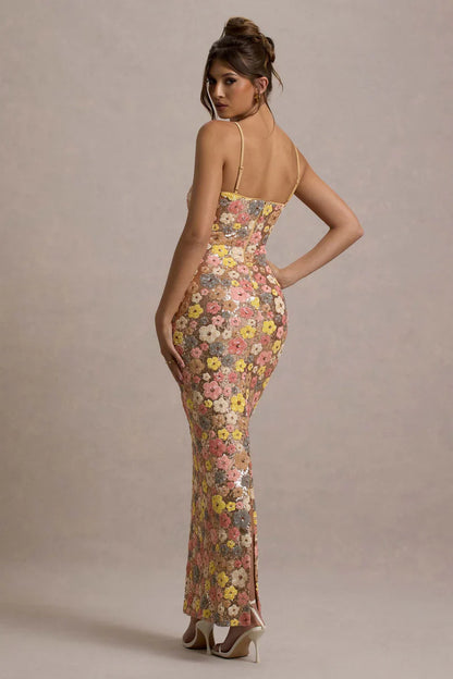 Floria - Dress shiny bloom