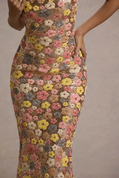 Floria - Dress shiny bloom