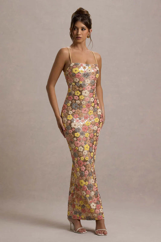 Floria - Dress shiny bloom