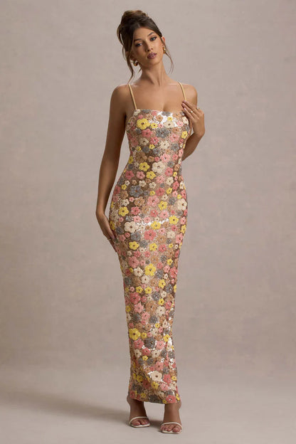Floria - Dress shiny bloom